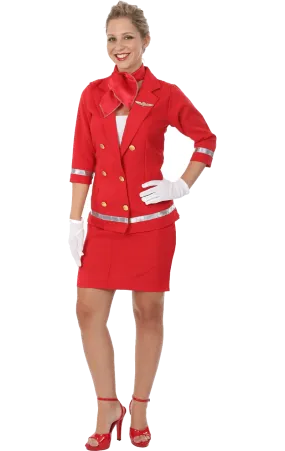 Adult Sizzling Red Air Hostess Costume