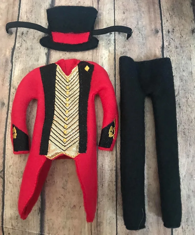 Inspired Greatest Showman Ring Master Leader jacket & Hat Elf Shirt In the hoop ith embroidery design 6x10