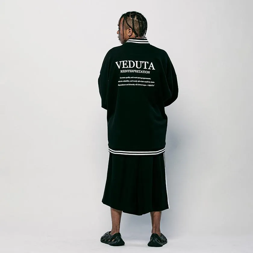 [JACKET & WIDE PANTS KIMONO] LIFE GOES OFF (BLACK) | HAORI & HAKAMA | VEDUTA