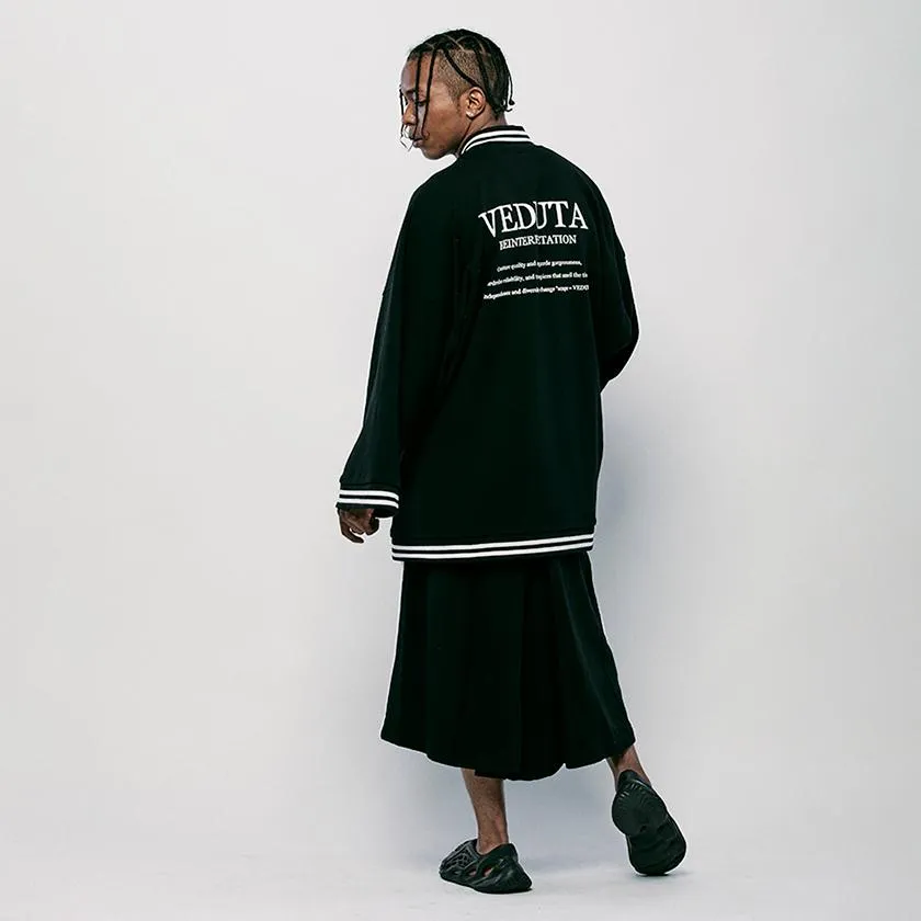 [JACKET & WIDE PANTS KIMONO] LIFE GOES OFF (BLACK) | HAORI & HAKAMA | VEDUTA
