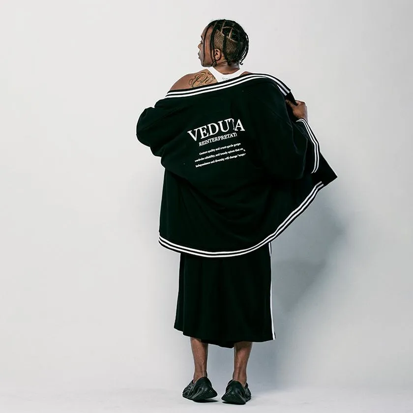 [JACKET & WIDE PANTS KIMONO] LIFE GOES OFF (BLACK) | HAORI & HAKAMA | VEDUTA