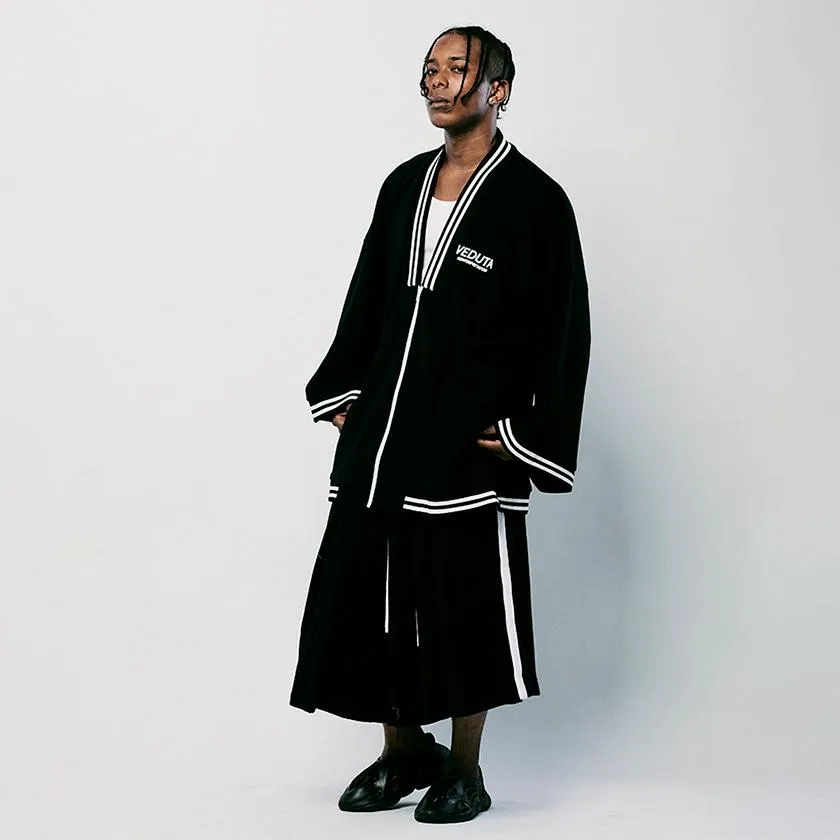 [JACKET & WIDE PANTS KIMONO] LIFE GOES OFF (BLACK) | HAORI & HAKAMA | VEDUTA