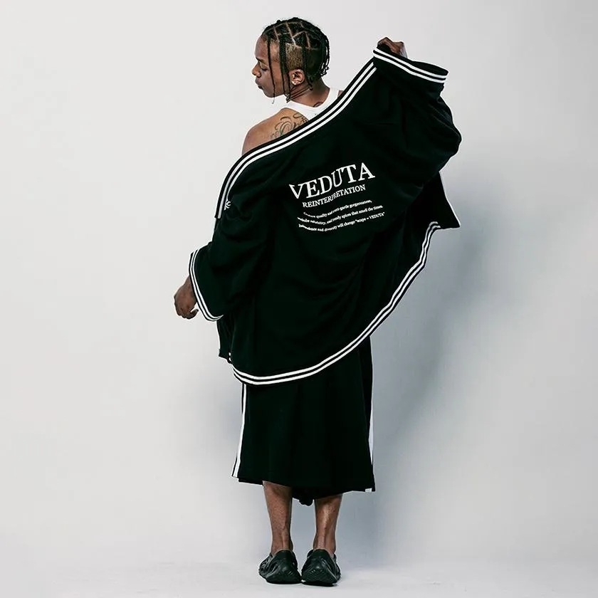 [JACKET & WIDE PANTS KIMONO] LIFE GOES OFF (BLACK) | HAORI & HAKAMA | VEDUTA