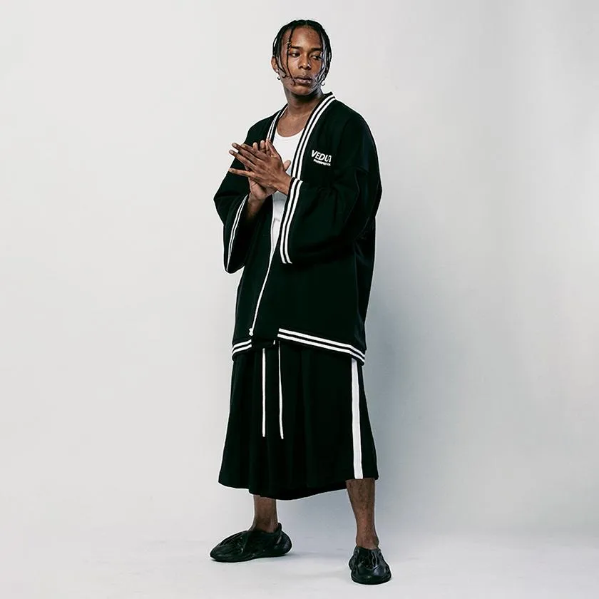 [JACKET & WIDE PANTS KIMONO] LIFE GOES OFF (BLACK) | HAORI & HAKAMA | VEDUTA