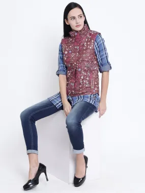 Maroon Padded Solid Jacket