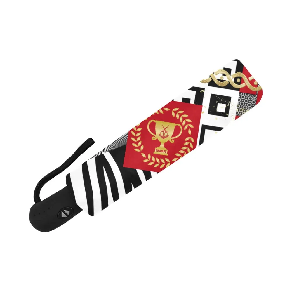 Red Polished Punteggiato Jungle II Anti-UV Auto-Foldable Umbrella