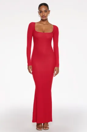 Ribbed Long Sleeve Maxi Dress