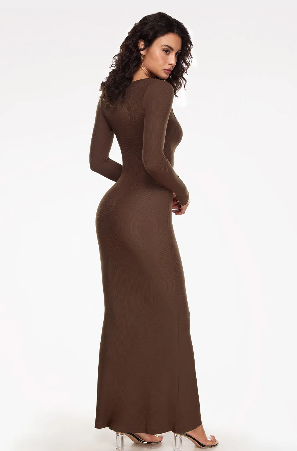 Ribbed Long Sleeve Maxi Dress