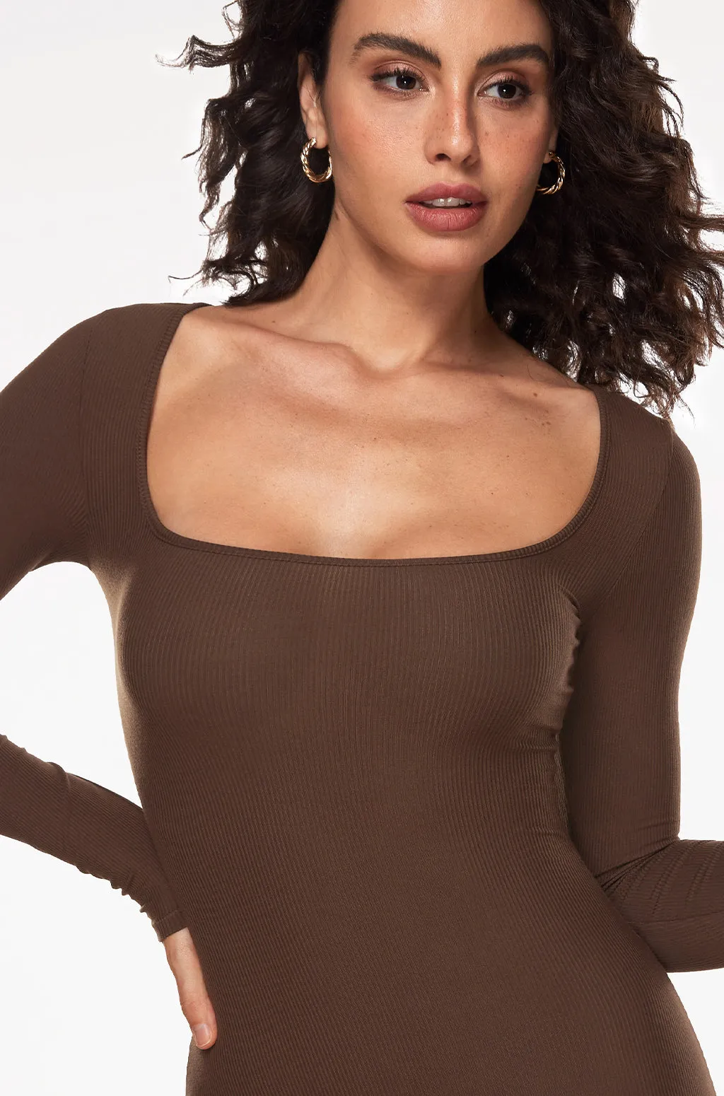 Ribbed Long Sleeve Maxi Dress