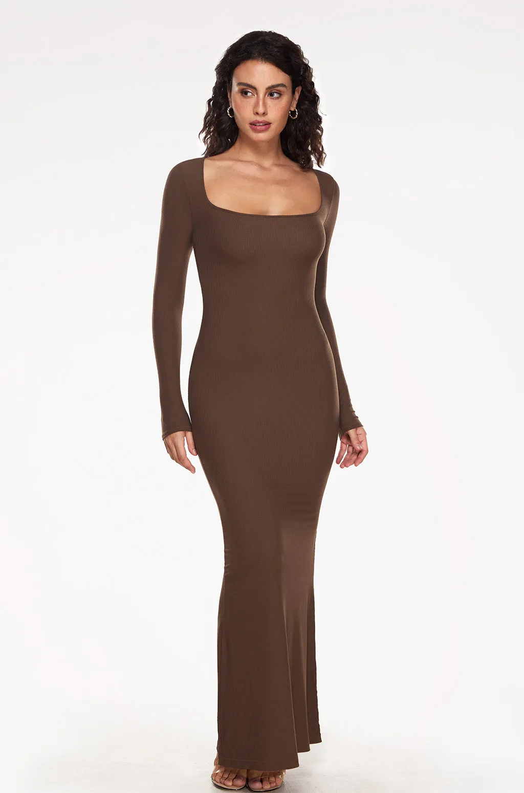 Ribbed Long Sleeve Maxi Dress