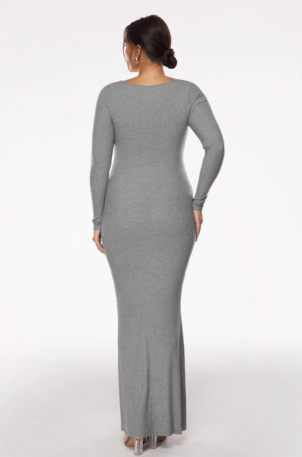 Ribbed Long Sleeve Maxi Dress