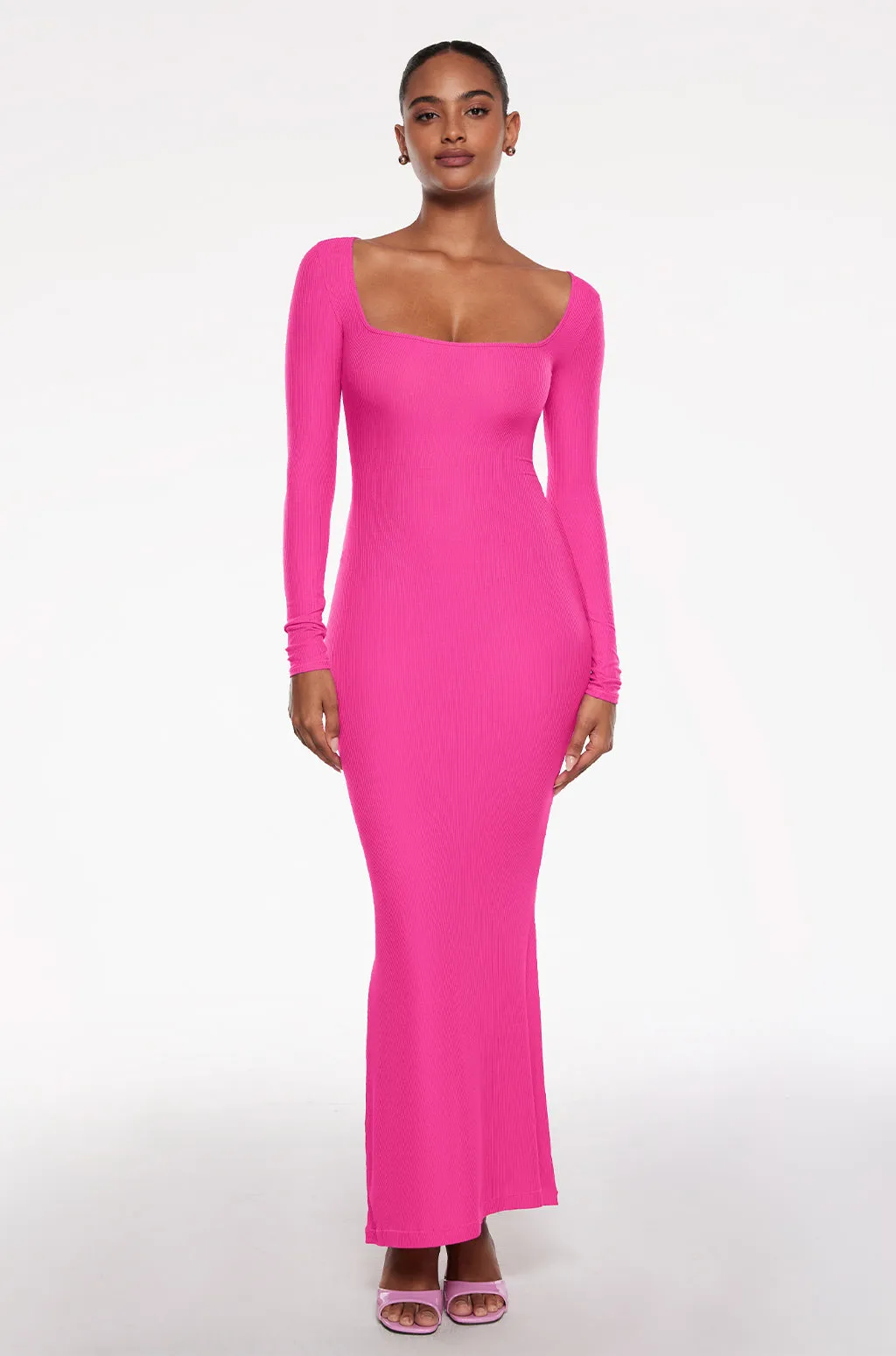 Ribbed Long Sleeve Maxi Dress