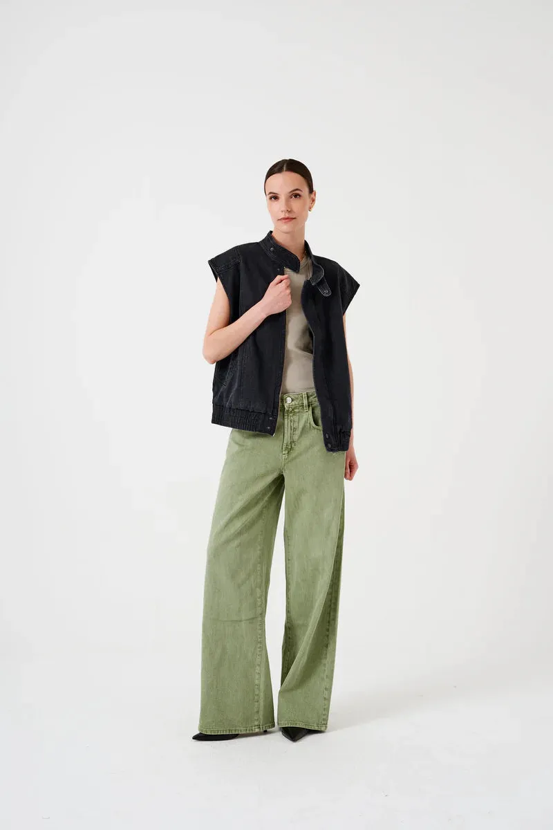 Seventy & Mochi Oversized Juno Sleeveless Jacket Washed Black