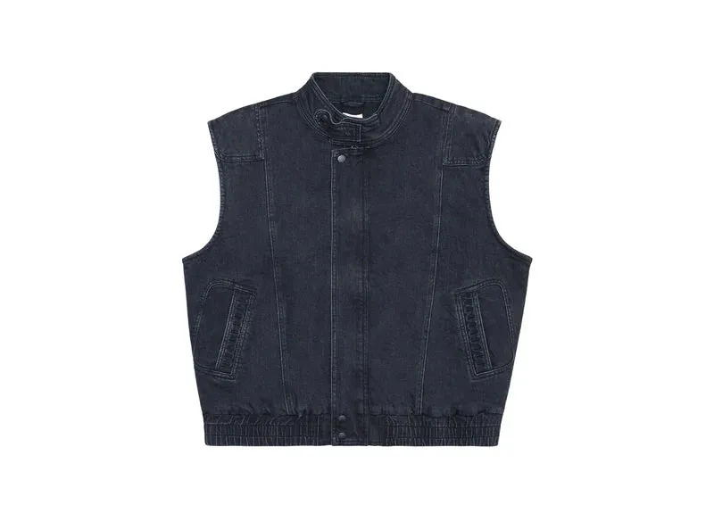 Seventy & Mochi Oversized Juno Sleeveless Jacket Washed Black