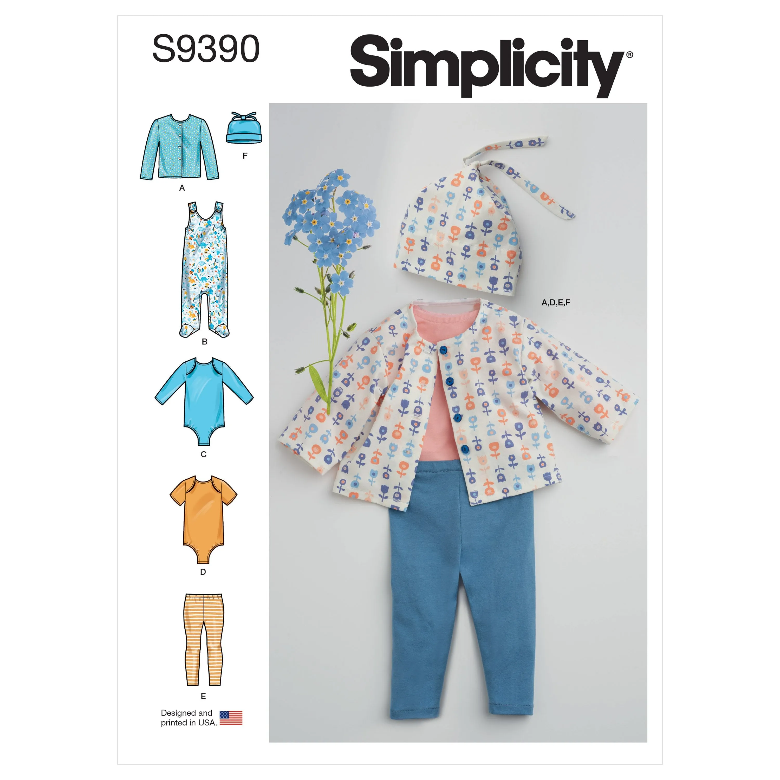 Simplicity Sewing Pattern 9390 Babies' Knit Layette