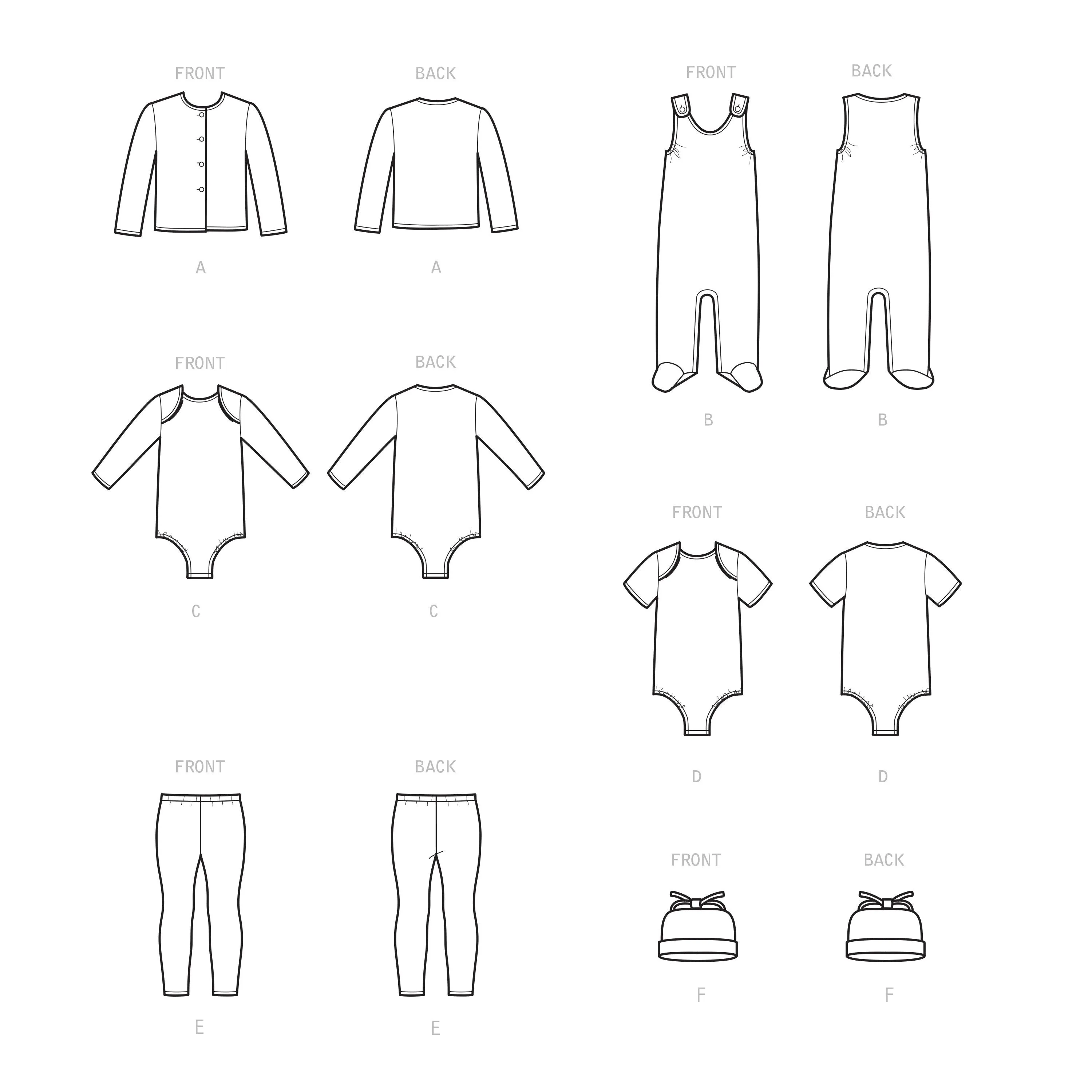 Simplicity Sewing Pattern 9390 Babies' Knit Layette