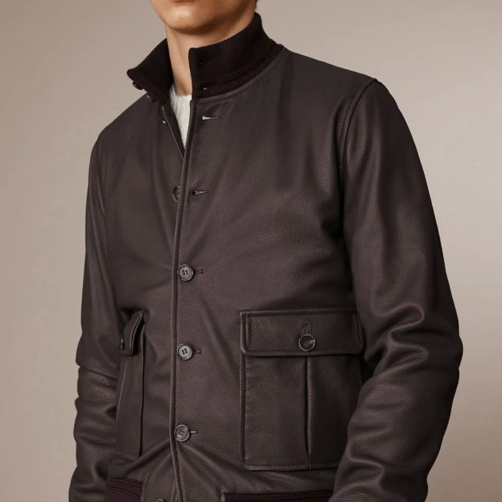 VALSTAR Deerskin Cashmere Jacket BROWN